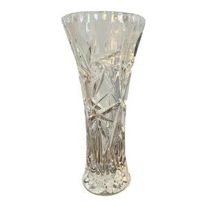 Lenox Fine Crystal Star Pattern Vase Made In USA 6" Tall Elegant Design